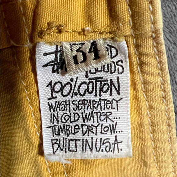 Vintage STUSSY Men's Yellow Swim Shorts MADE IN USA 🇺🇸 - Picture 5 of 13